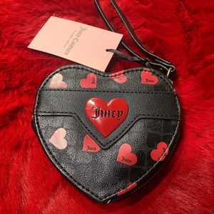 Juicy Couture Black Heart Red Hearts Wristlet